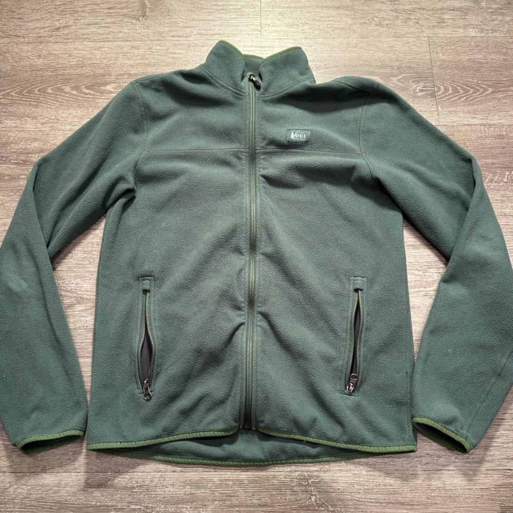 REI Co-op Jacket Mens Medium Green Groundbreaker 2.0 Fleece Full Zip Outdoor
